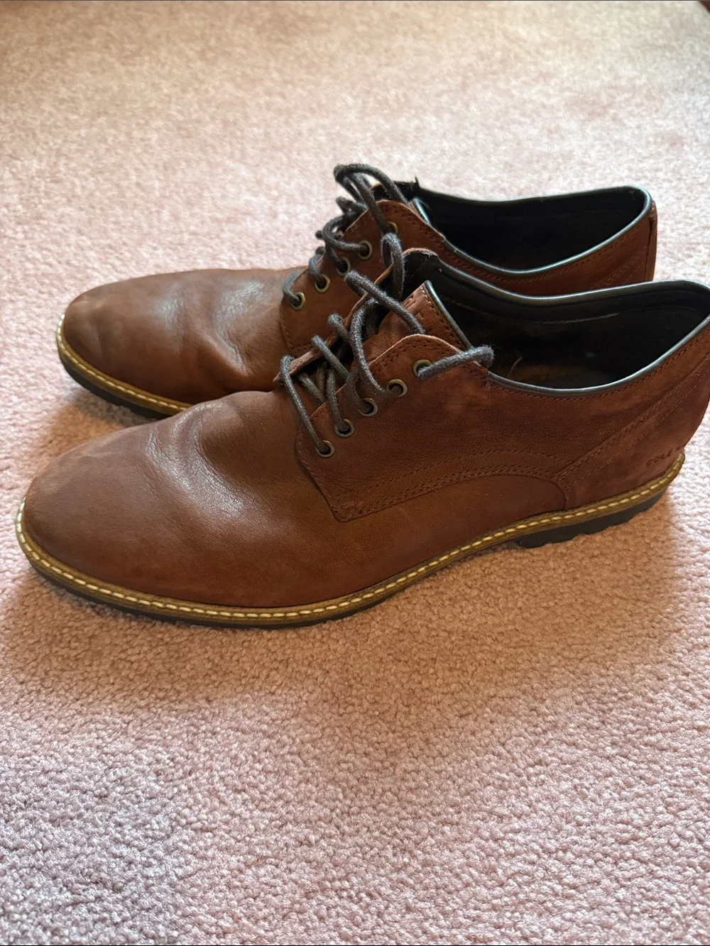 Cole Haan Men's Brown Leather Lace-Up Dress Shoes